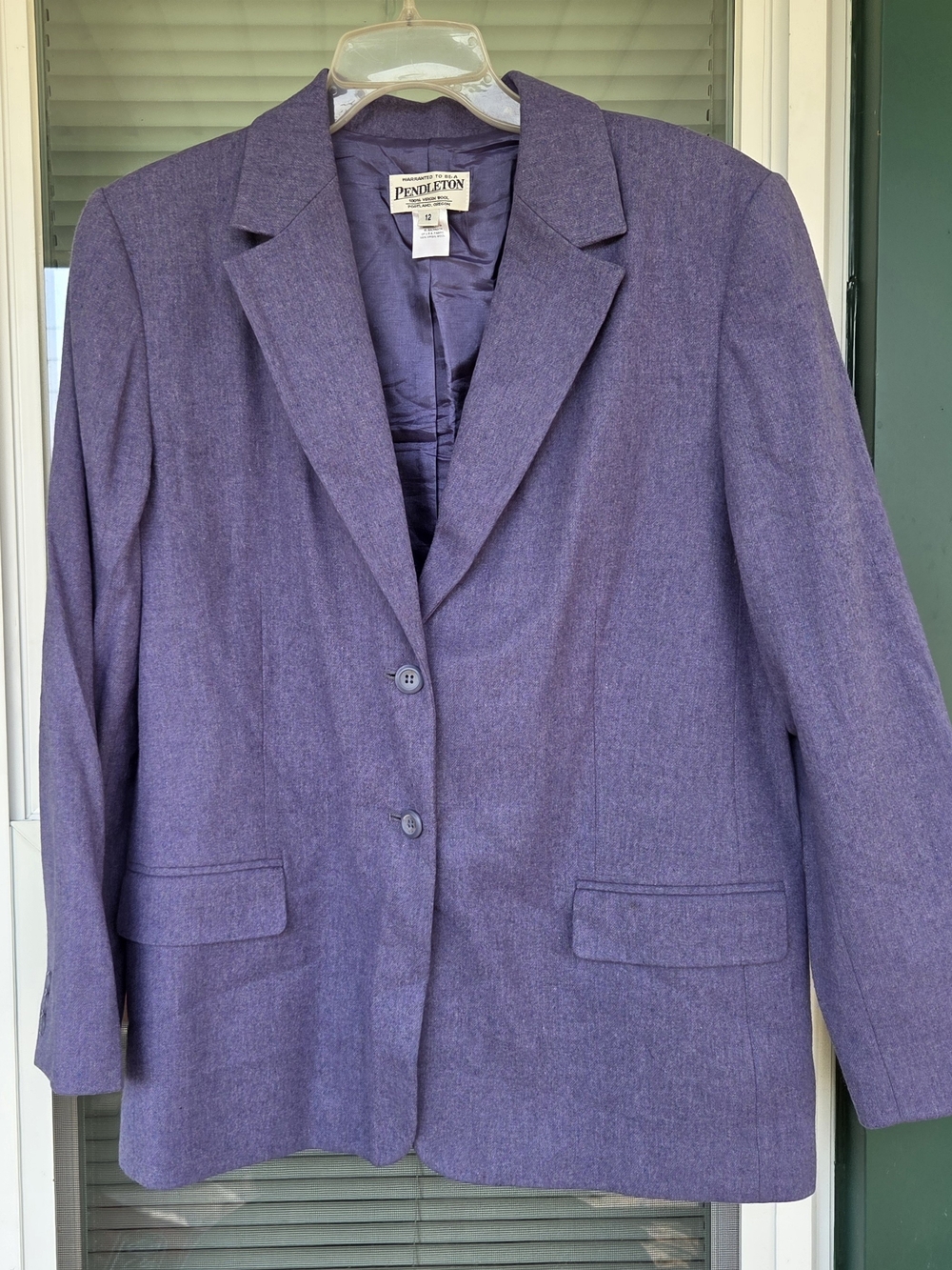 Pendleton 12 Purple Wool Blend Tailored Blazer